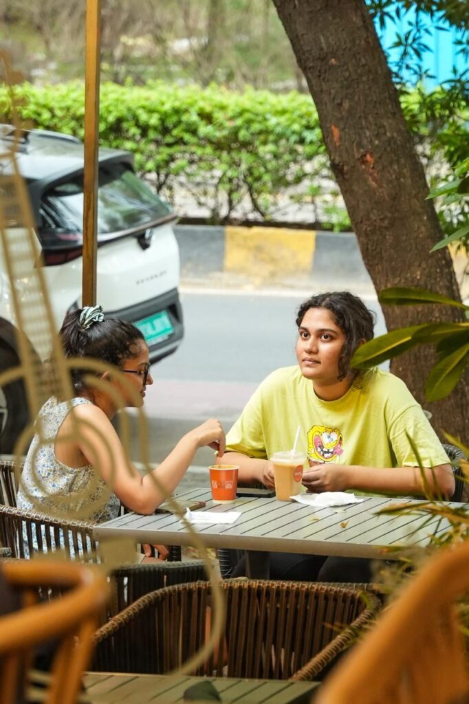 Two women at a cafe